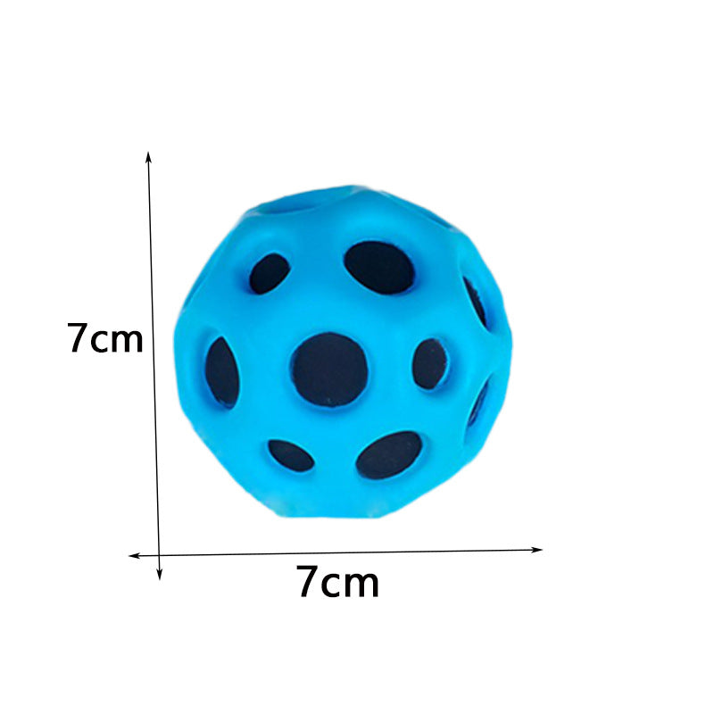 Hole Ball Soft Bouncy Ball Anti-fall Moon Shape Porous Bouncy Ball Kids Indoor Outdoor Toy Ergonomic Design size