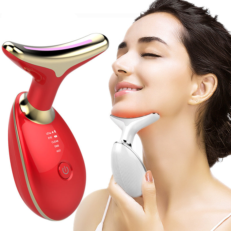 EMS Thermal Neck Lifting And Tighten Massager Electric Microcurrent Wrinkle Remover LED Photon Face Beauty Device For Woman 2