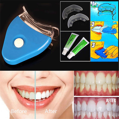 Teeth Whitening Gel, Teeth Whitening Dental Bleaching System Oral Gel Kit Tooth Whitener with Teeth Whitening Light LED