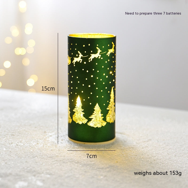 Christmas Luminous Glass Desktop Decoration Led Lights, Christmas tree, Candle, Cup 10