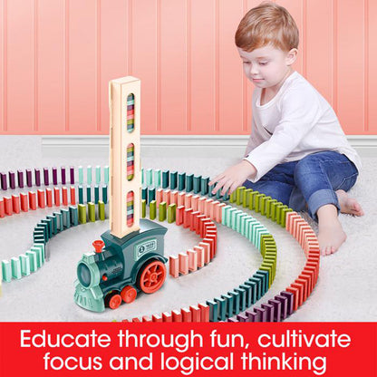 Domino Train Toys Baby Toys Car Puzzle Automatic Release Licensing Electric Building Blocks Train Toy1