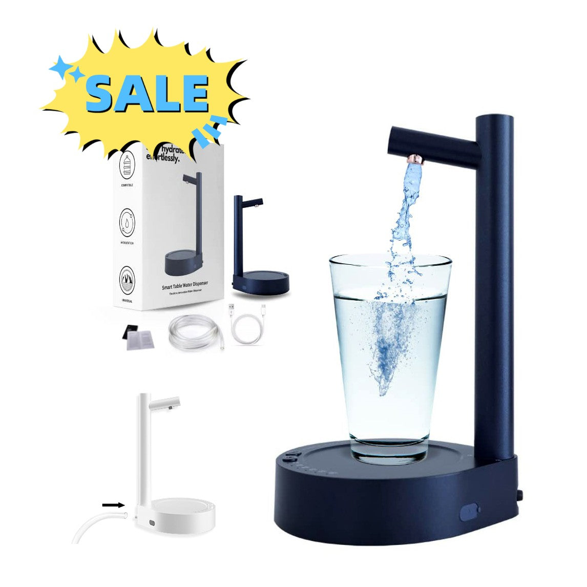 Desk Dispenser Electric Water Gallon Automatic Water Bottle Rechargeable Dispenser