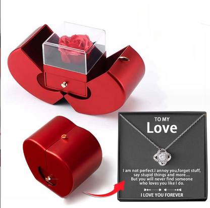 Fashion Jewellery Box Red Apple Gift Necklace Eternal Rose For Girl Valentine's Day 7