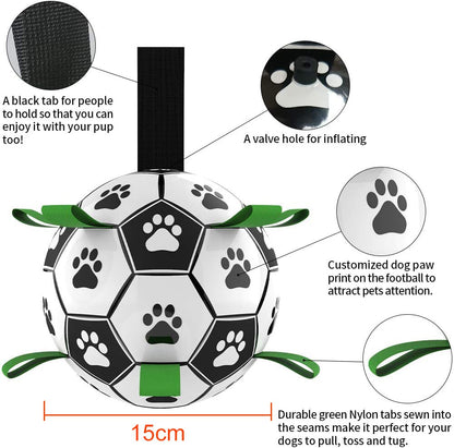 Dog Toys Interactive Pet Football Toys with Grab Tabs Dog Outdoor training Soccer Pet Bite Chew Balls for Dog accessories details