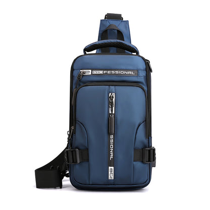 Crossbody Bags Men Multifunctional Backpack Shoulder Chest Bags blu