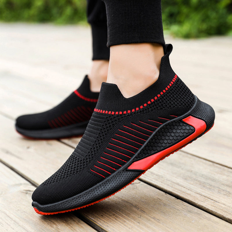 Fashion Mesh Sock Shoes With Striped Design Men Outdoor Breathable Slip-on Sneakers Csuale Lightweight Running Sports Shoes 2