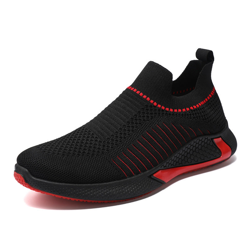 Fashion Mesh Sock Shoes With Striped Design Men Outdoor Breathable Slip-on Sneakers Csuale Lightweight Running Sports Shoes back