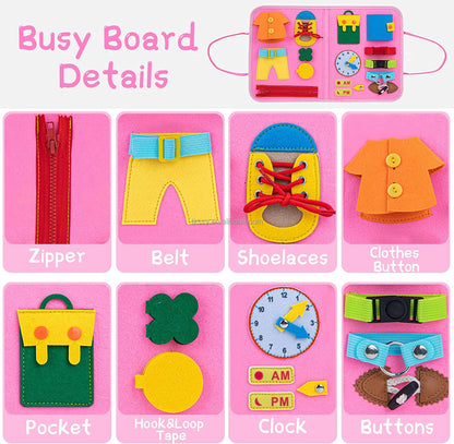 Toddler Busy Board Sensory Montessori Toys 8 Pages Quiet Book for Kids 9