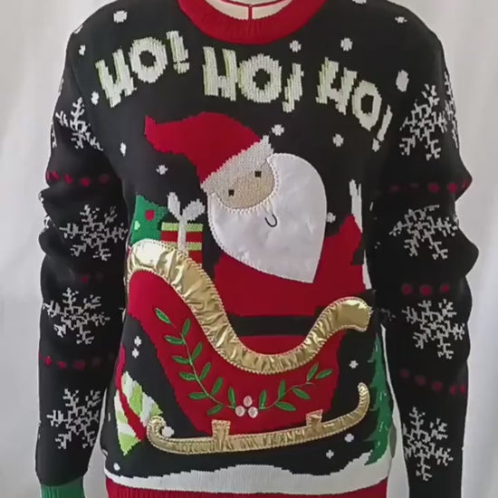 Knited Christmas Sweaters With Santa Claus Patterns Tops Winter Sweet Christmas Snowflake Pullovers For Women Clothes video