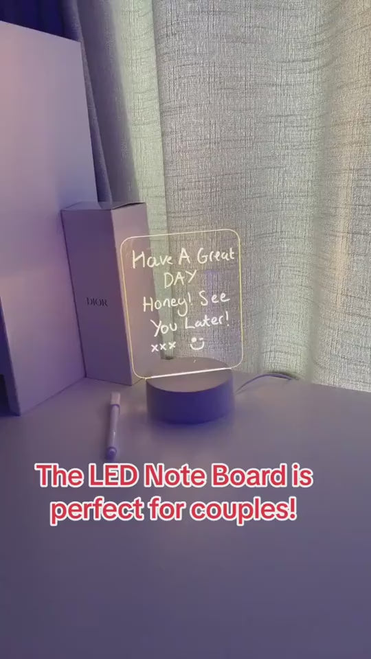 Creative Note Board Creative Led Night Light USB Message Board With Pen  vid 1