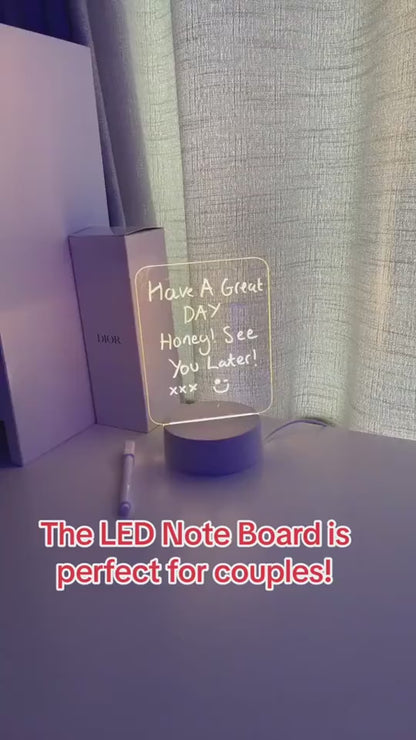 Creative Note Board Creative Led Night Light USB Message Board With Pen  vid 1