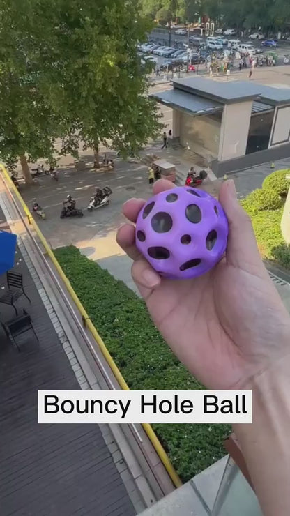 Hole Ball Soft Bouncy Ball Anti-fall Moon Shape Porous Bouncy Ball Kids Indoor Outdoor Toy Ergonomic Design video