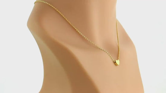 Gold Colour Double-sided Love Pendant Necklaces Clavicle Chains Women Jewellery Valentines Day Gift video1