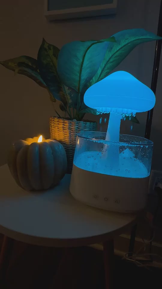 Rain Humidifier Mushroom Humidifier Rain Cloud Water Drop Humidifier vid