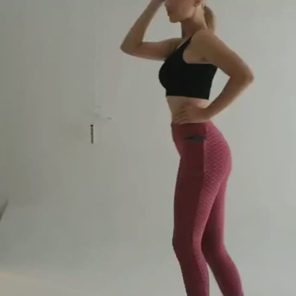 Booty Lifting Anti Cellulite Scrunch Leggings Without Pocket video 1