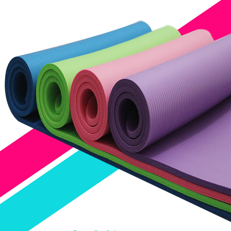 Yoga Mat for Exercise Extra Thick NBR Exercise Mat for Men and Women - Non Slip Gym Mat with Carry Handle Strap for Camping, Home Gym, Pilates and Gymnastic Workout