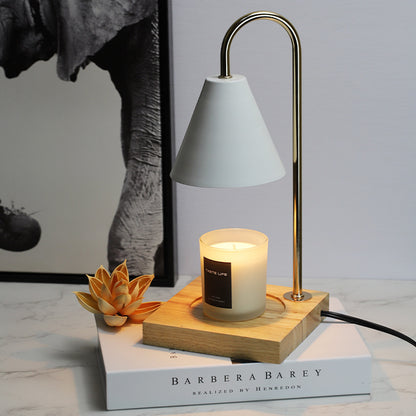 Melting Wax Lamp Wrought Iron Wood Table top Night Light Romantic Bedside Lamp Without Fire Essential Oil Melting Candle Lamp2